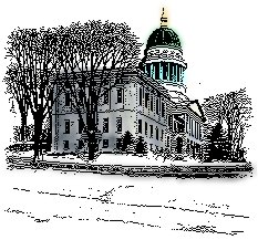 Colorized picture of the Maine State House